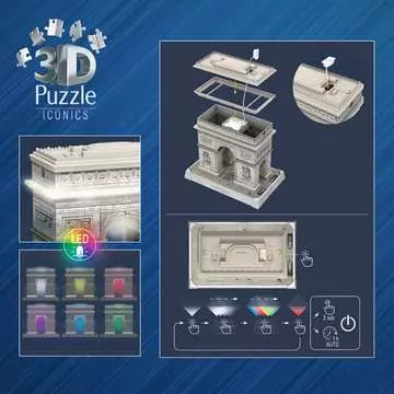 Arc de Triomphe illuminé 3D puzzels;Puzzle 3D Bâtiments - Image 7 - Ravensburger