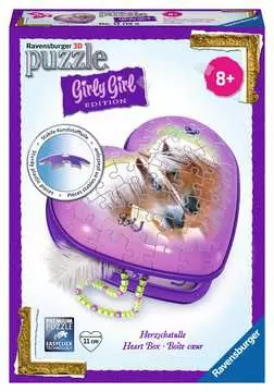 SERCE SZKATUŁKA - KONIE 3D 54EL Puzzle 3D;Puzzle Kuliste - Zdjęcie 1 - Ravensburger