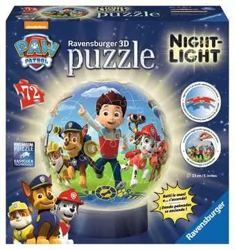 PSI PATROL KULISTE 72 EL LAMPKA Puzzle;Puzzle dla dzieci - Zdjęcie 1 - Ravensburger