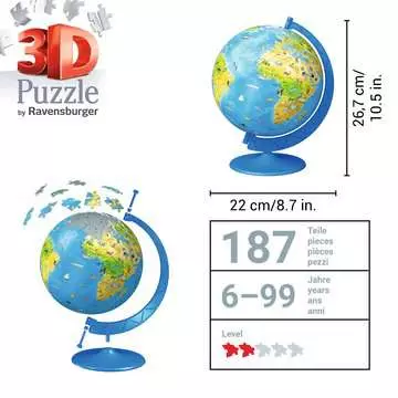 Puzzle 3D Kula: Dziecinny globus 180 elementów Puzzle;Puzzle dla dzieci - Zdjęcie 6 - Ravensburger