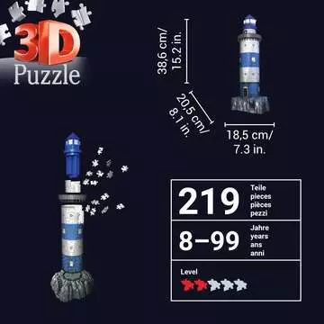 Maják v příboji (Noční edice) 216 dílků 3D Puzzle;3D Puzzle Budovy - obrázek 6 - Ravensburger