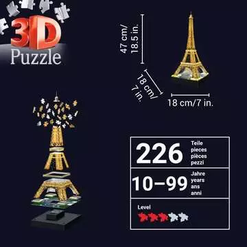 Puzzle 3D Budynki nocą: Wieża Eiffela 216 elementów Puzzle 3D;Night Edition - Zdjęcie 8 - Ravensburger