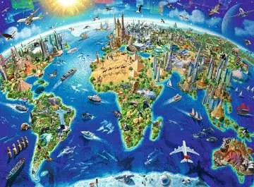 World Landmarks Map Puslespill;Barnepuslespill - bilde 2 - Ravensburger