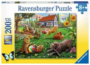 Zvířata hrající si na dvorku 200 dílků 2D Puzzle;Dětské puzzle - obrázek 1 - Ravensburger