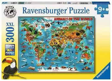 Ilustrovaná mapa světa 300 dílků 2D Puzzle;Dětské puzzle - obrázek 1 - Ravensburger