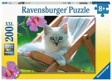 Kotě na lehátku 200 dílků 2D Puzzle;Dětské puzzle - obrázek 1 - Ravensburger