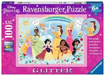 Třpytivé puzzle Disney: Princezny 100 dílků 2D Puzzle;Dětské puzzle - obrázek 1 - Ravensburger