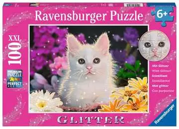 Třpytivé puzzle Kočka 100 dílků 2D Puzzle;Dětské puzzle - obrázek 1 - Ravensburger