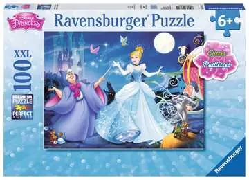 Třpytivé puzzle Rozkošná Popelka 100 dílků 2D Puzzle;Dětské puzzle - obrázek 1 - Ravensburger