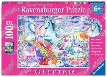 Úžasní jednorožci 100 dílků třpytivé 2D Puzzle;Dětské puzzle - obrázek 1 - Ravensburger
