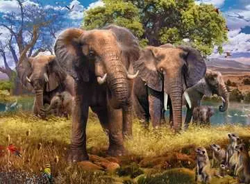 Elephant family           500p Puslespill;Voksenpuslespill - bilde 2 - Ravensburger