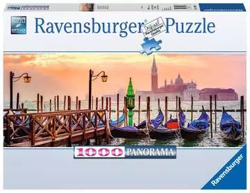 Puzzle Panoramiczne 1000 elementów: Gondole w Wenecji Puzzle;Puzzle dla dorosłych - Zdjęcie 1 - Ravensburger