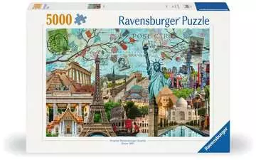 Puzzle 5000 p - Carte postale des monuments Puzzle;Puzzles adultes - Image 1 - Ravensburger