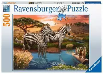 Zebra’s at waterhole Puslespil;Puslespil for voksne - Billede 1 - Ravensburger