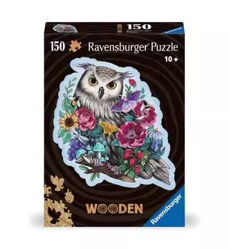 Puzzle en bois - Forme - 150 pcs - Hibou floral Puzzle;Puzzles adultes - Image 1 - Ravensburger