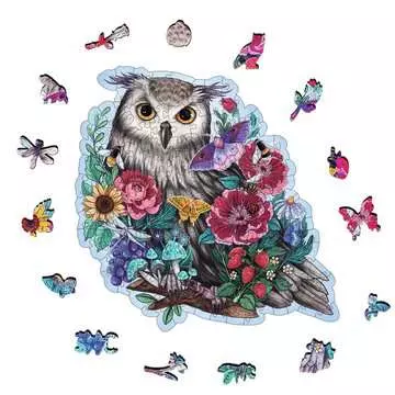 Puzzle en bois - Forme - 150 pcs - Hibou floral Puzzle;Puzzles adultes - Image 3 - Ravensburger