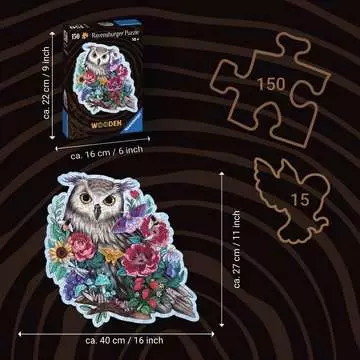 Dřevěné puzzle Tajemná sova 150 dílků 2D Puzzle;Dětské puzzle - obrázek 4 - Ravensburger