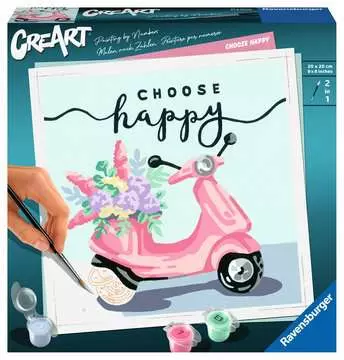 CreArt - 20x20 cm - Choose happy Loisirs créatifs;Peinture - Numéro d’art - Image 1 - Ravensburger