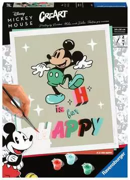 CreArt - 24x30 cm - H is for Happy / Mickey Mouse Loisirs créatifs;Peinture - Numéro d’art - Image 1 - Ravensburger