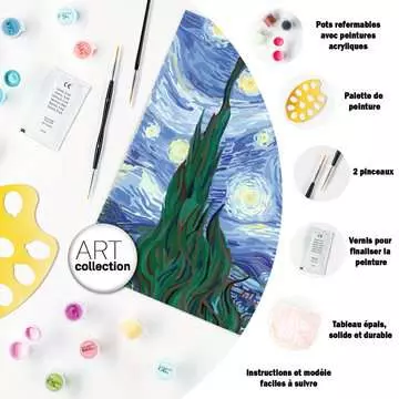 CreArt - 30x40cm - Van Gogh - La nuit étoilée Loisirs créatifs;Peinture - Numéro d’art - Image 6 - Ravensburger