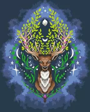 CreArt - 24x30 cm - Mystic Deer Loisirs créatifs;Peinture - Numéro d’art - Image 2 - Ravensburger