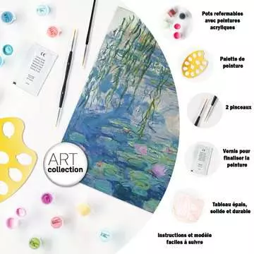 CreArt - 30x40cm - Monet - Waterlilies Loisirs créatifs;Peinture - Numéro d’art - Image 6 - Ravensburger