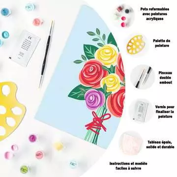 CreArt - 20x20cm - Bouquet de roses Loisirs créatifs;Peinture - Numéro d’art - Image 5 - Ravensburger