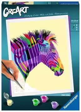 CreArt - 24x30 cm - zebre Loisirs créatifs;Peinture - Numéro d’art - Image 1 - Ravensburger