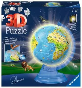 AT: Kinderglobus+Licht EN 180p 3D Puzzles;3D Puzzle Balls - image 1 - Ravensburger